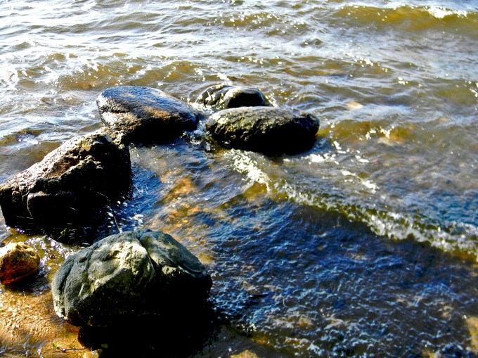 Rocks In Lake.